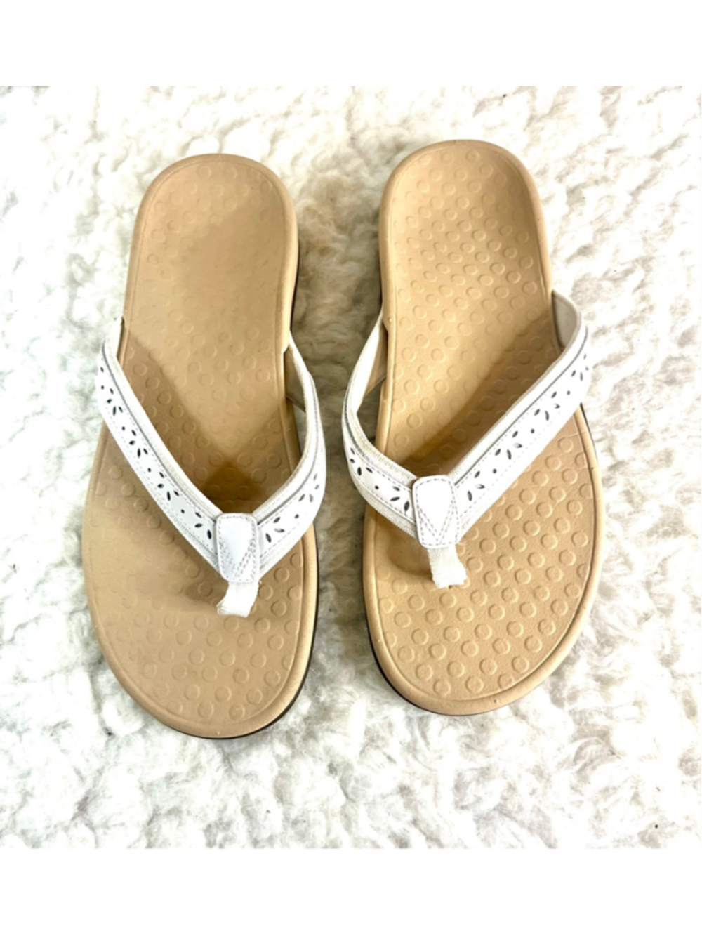 Vionic Casandra orthotic white leather sandals women size 10 - Picture 1 of 7